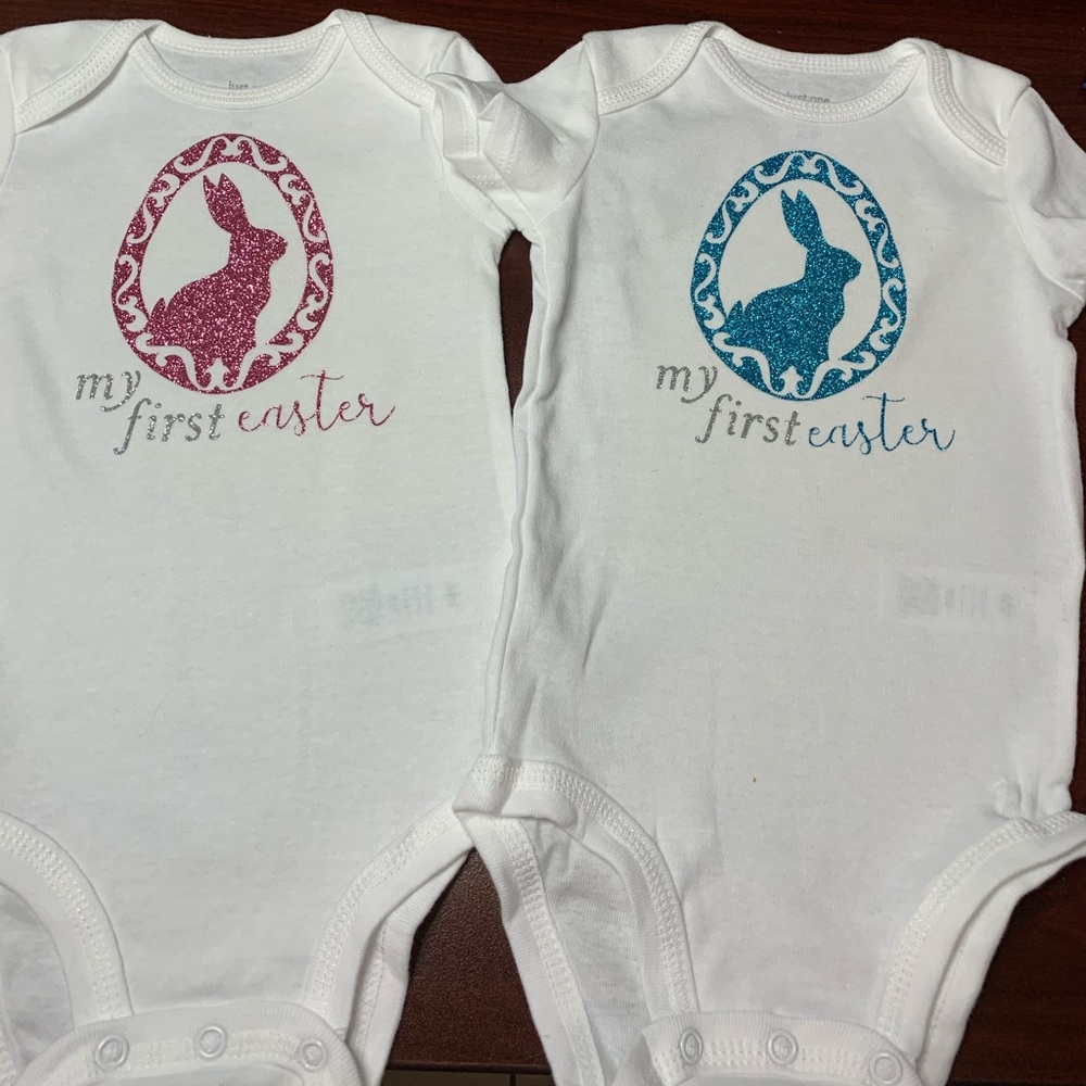 Easter themed baby body suits